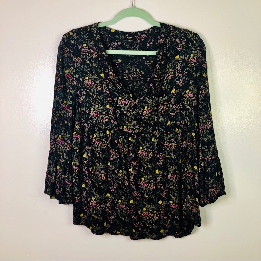 Lucky Brand Floral Babydoll Blouse